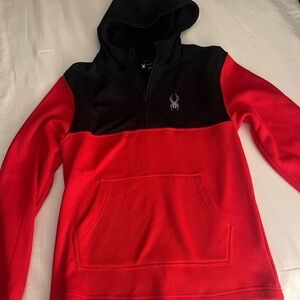 Spyder Black and Red Pullover Hoodie